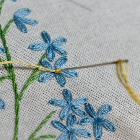 Forget Me Not Hand Embroidery Pattern Wildflower PDF | Etsy Embroider Forget Me Not, Forget Me Not Embroidery Tutorial, Forget Me Not Flowers Embroidery Pattern, How To Embroider Forget Me Nots, Embroidery Forget Me Not Tutorial, Wildflower Embroidery Pattern Free, Embroidered Forget Me Nots, Forget Me Not Embroidery Pattern, Embordery Patterns Design Flower