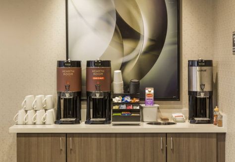 Hotel Coffee Station, Oregon Hotels, Hillsboro Oregon, Coffee Bar Design, Travel Hotel, Coffee Station, Hotels Design, Interior Ideas, Indoor Pool