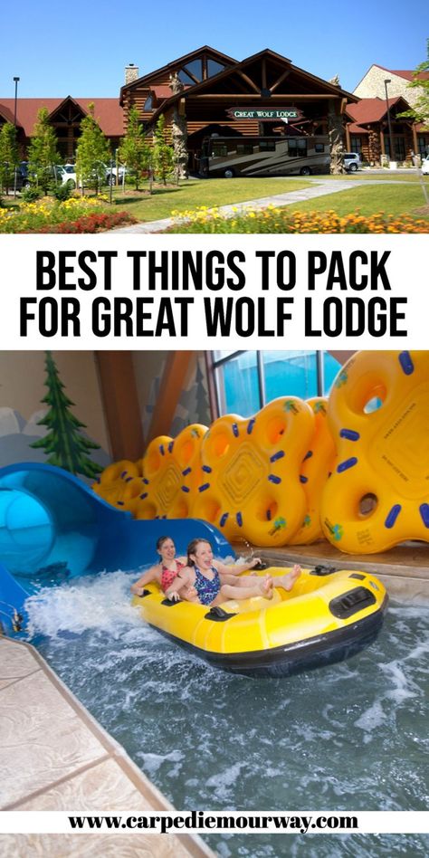 Waterpark Packing List, Great Wolf Lodge Packing List, Great Wolf Lodge Tips, Beach Vacation Packing List, Wolf Lodge, Great Wolf Lodge, Indoor Waterpark, Packing List For Vacation, Wisconsin Dells