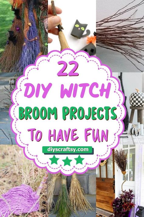 DIY Fidget Toys Diy Witch Broom, Origami Witch, Halloween Witch Brooms, Diy Witch, Witches Broomsticks, Diy Fidget Toys, Witch Diy, Yarn Dolls, Witchy Crafts