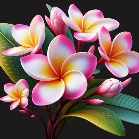 Fiori Frangipani, Plumeria Flowers, Flower Art Drawing, Mural Art, Pretty Flowers, Art Drawing, Flower Art, Cute Art, Life Hacks