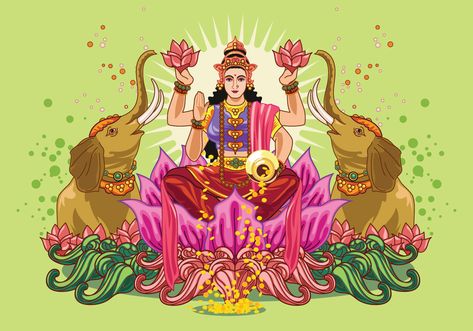 Download Vector Illustration of Goddess Lakshmi Vector Art. Choose from over a million free vectors, clipart graphics, vector art images, design templates, and illustrations created by artists worldwide! Goddess Laxmi Illustration, Abstract Rangoli, Buddha Vector, Lakshmi Mata, Diwali Vector, Posters Movie, Goddess Laxmi, Fireworks Background, Whimsical Art Journal