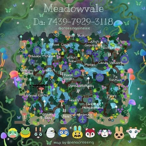 Overgrown Forest, Dream Address, Dream Code, Animal Crossing 3ds, Animal Crossing Guide, Animal Crossing Wild World, Island Theme, Island Map, Lucky Stone