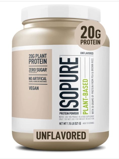 Isopure Unflavored Vegan Protein Powder, with Monk Fruit Sweetener & Amino Acids, Post Workout Recovery, Sugar Free, Plant Based, Organic Pea Protein, Dairy Free, 22 Servings NATURALLY DELICIOUS: Isopure Unflavored Plant Protein combines a pure blend of organic pea & rice protein to support your healthiest lifestyle. Crafted with four simple ingredients, our protein is the easy add to your daily routine. (protein, protein shake recipes, protein powder, protein powder pancakes) #Ad #Affilate Protein Dairy Free, Protein Powder Pancakes, Unflavored Protein Powder, Dairy Free Protein, Plant Protein Powder, Soy Free Vegan, Protein Mix, Plant Based Protein Powder, Workout Recovery