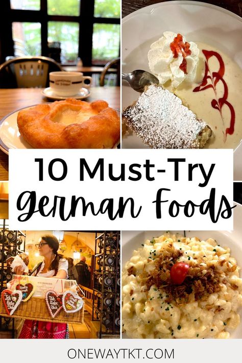 Wondering what to eat in Munich? Included in our Munich food guide, we give you our top ten must-try German foods. Find out where to get the best traditional German dishes like Schmalznudel, Kartoffelsuppe, Allgäuer käsespätzle, Weisswurst, Kartoffelsalat, Brezel, Apfelstrudel, Schweinshaxe, Leberkäse, and German beer. We also include information for visiting Neuschwanstein castle in Bavaria. | Munich Food Guide | Bavarian Food | German Food | Munich Travel Guide | #munich #germany #bavaria Munich Food, Bavarian Food, Munich Travel Guide, Munich Germany Travel, Easy German Recipes, Germany Travel Destinations, German Dishes, German Food Authentic, Oktoberfest Germany