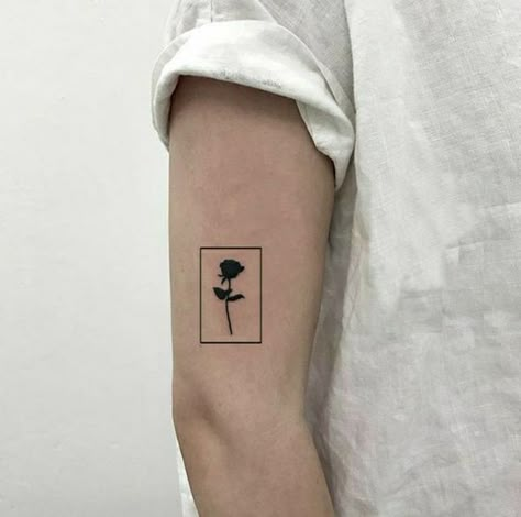 Man Minimalist Tattoo, Small Black Tattoos For Men, Minimalist Chest Tattoo Men, Minimalist Tattoo Men Chest, Multiple Personality Tattoo, Tattoo For Men Minimalist, Cool Small Tattoos For Men Unique, Square Tattoo Frame, Square Tattoo Design