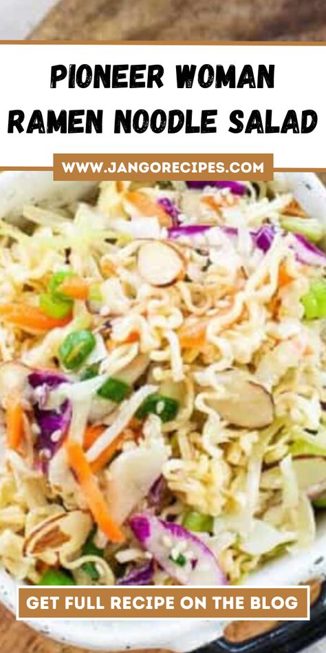 Pioneer Woman Ramen Noodle Salad is a rich source of fiber. This is the perfect lunch for someone who is craving something light and healthy. #PioneerWomanRamenNoodleSalad #SaladRecipe Pioneer Woman Ramen Pho, Ramen Noodle Salad With Cashews, Chinese Noodle Salad Ramen, Napa Cabbage Salad Pioneer Woman, Ramen Noodle Salad Pioneer Woman, Pioneer Woman Napa Cabbage Salad, Ramen Noodle Chicken Salad, Chicken Ramen Noodle Salad Recipes, Ramen Noodle Salads