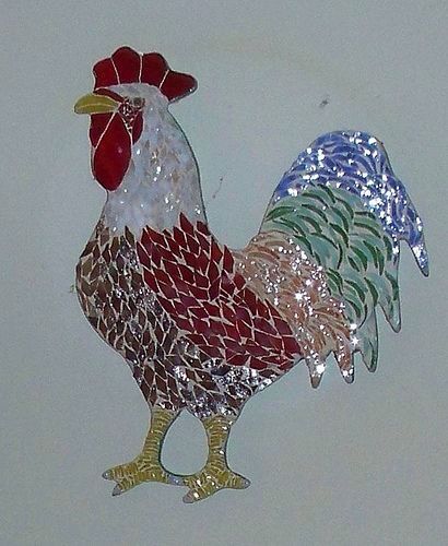 Rooster Mosaic, Mosaic Animals, Mosaic Garden Art, Mosaic Birds, Rooster Art, Mosaic Art Projects, Mosaic Tile Art, Stained Glass Birds, Mosaic Stained