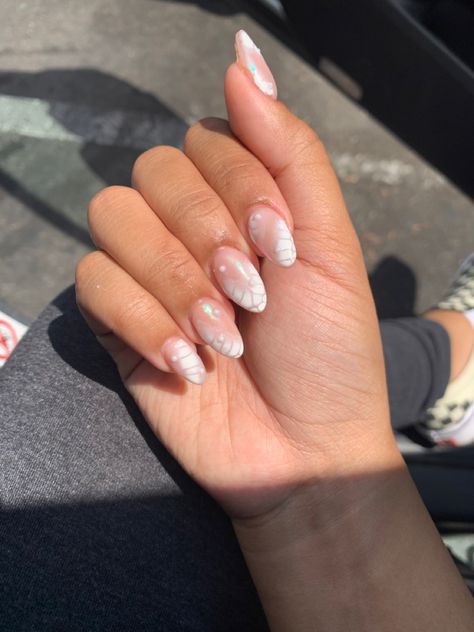 3d Blooming Gel Nails, Gel Nails Blooming, Almond Nails Designs Blooming Gel, White Blooming Gel Nails, Blooming Gel Designs, Blooming Gel Nails, Blooming Gel Nail Art, Blooming Nails, Biab Nails