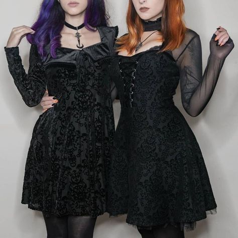 📸: Francaweenie (@following.flies) & Gin Rain (@dvorah.rain) • #KILLSTAR #ALTFASHION #DAEMON #GOTHLOOKS Vampire Wedding, Holy Symbol, Statement Collar, Burnout Velvet, Gothic Clothes, Alt Fashion, Goth Outfits, Dark Fashion, Modest Dresses