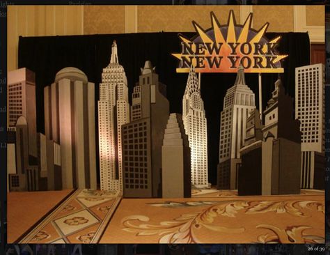 Around The World Prom Theme, Broadway Bedroom, New York Theme Party, New York Dance, Broadway Theme, Bugsy Malone, Homecoming Floats, New York Party, New York Theme