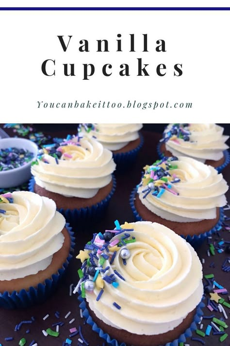 These vanilla cupcakes are perfect as the base for adding your favourite frosting on top. They are easy to make and light in texture. | Cupcakes #cupcakes #cupcakerecipes #frosting Fresh Desserts, Easy Cupcakes Decoration, Icing Designs, Valentine Cupcakes, Food Magic, Swirl Cupcakes, Cupcake Decorating Tips, Lovely Cake, Cupcake Decor