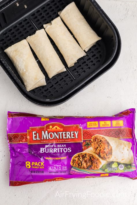 Frozen Meals In Air Fryer, El Monterey Burritos In Air Fryer, Frozen Breakfast Burritos In Air Fryer, Air Fried Burritos, Air Fry Burritos, Frozen Foods In Air Fryer, Air Fryer Frozen Burritos, Frozen Burritos In Air Fryer, Air Fryer Bean And Cheese Burritos