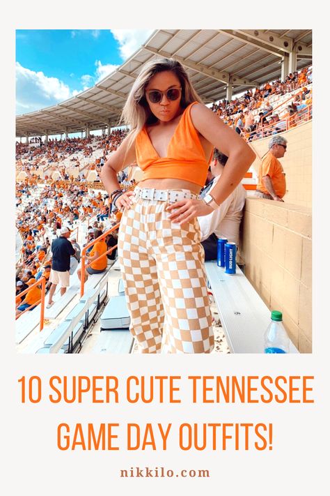 Tennessee Vols Outfit, Tennessee Football Outfits, Tennessee Vols Game Day Outfits, Vols Gameday Outfit, Tennessee Game Day Outfit, Tennessee Vs Florida, Ut Outfits, Outfits With High Tops, Orange Shirt Outfit