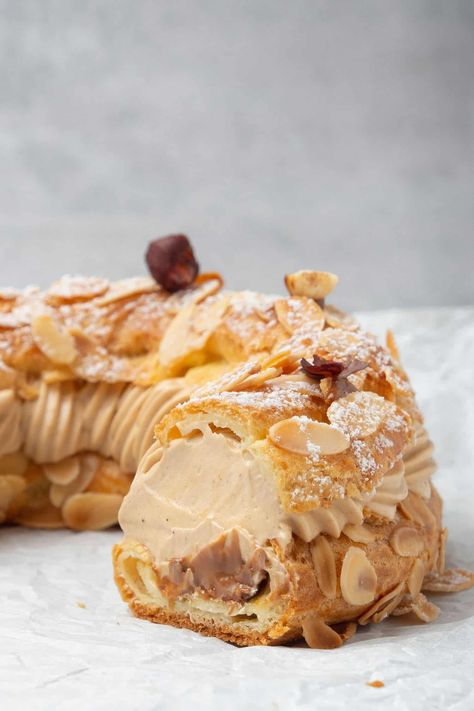 Paris-Brest Praline Paste, French Pastry Recipes, French Pastries Recipes, Roasted Hazelnuts, Pastries Recipes, French Recipe, Hazelnut Praline, Impressive Desserts, Paris Brest