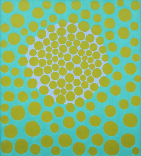 Richard Anuszkiewicz. Fluorescent Complement. 1960. Oil on canvas. 36 x 32 1/4" (91.5 x 82 cm). Larry Aldrich Foundation Fund. 355.1960. Painting and Sculpture Richard Anuszkiewicz, Hard Edge Painting, Modern And Contemporary Art, True Art, Online Painting, Film Stills, Museum Of Modern Art, Oil On Canvas, Circles