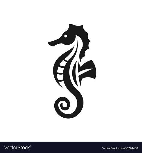 Sea Horse Stencil, Sea Horse Drawing Simple, Sea Horse Logo, Seahorse Logo, Seahorse Drawing, Image Illusion, Seahorse Design, Horse Stencil, Seahorse Tattoo