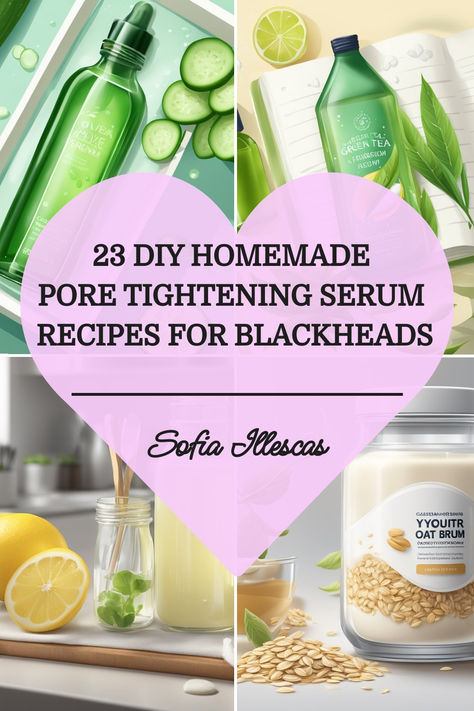 23 DIY Homemade Pore Tightening Serum Recipes For Blackheads Homemade Mask For Blackheads, Pore Tightening Mask Diy, Pore Minimizer Diy Homemade, Diy Facial Mask For Blackheads, Diy Facemask Skincare Blackheads, Homemade Serum, Pore Minimizer Diy, Natural Face Serum, Pore Tightening