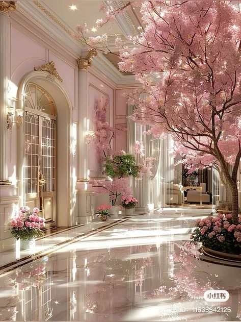 Pink Royal Aesthetic, Kaylee Core, Glam Wallpapers, Softie Aesthetic, Goth Architecture, Paris House, Bee Purse, Dream Bedroom Inspiration, Fantasy Rooms