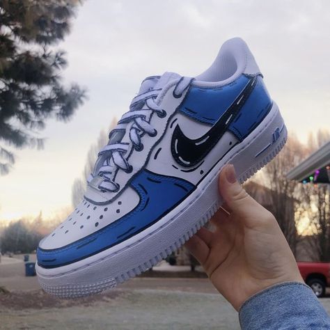 Air Force 1 Sneakers, Custom Air Force 1, Air Huarache, Custom Nikes, Nike Air Huarache, Blue Sneakers, New Sneakers, Nike Air Max 97, Nike Air Zoom