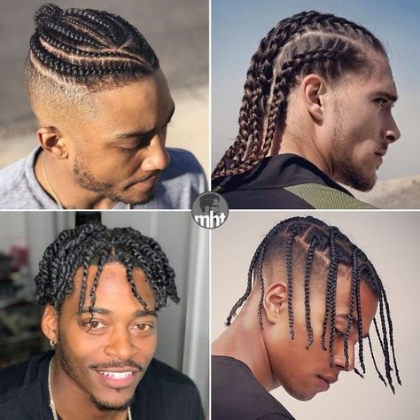 Braid Styles For Men Men’s Twist Hairstyles Black, Men Plaits Hairstyles, Braids Blonde Highlights, Men Braided Hair, Twist Braids Hairstyles Men, Plaits Braids Men, Braid Plaits, Hairstyle Man, Man Braids