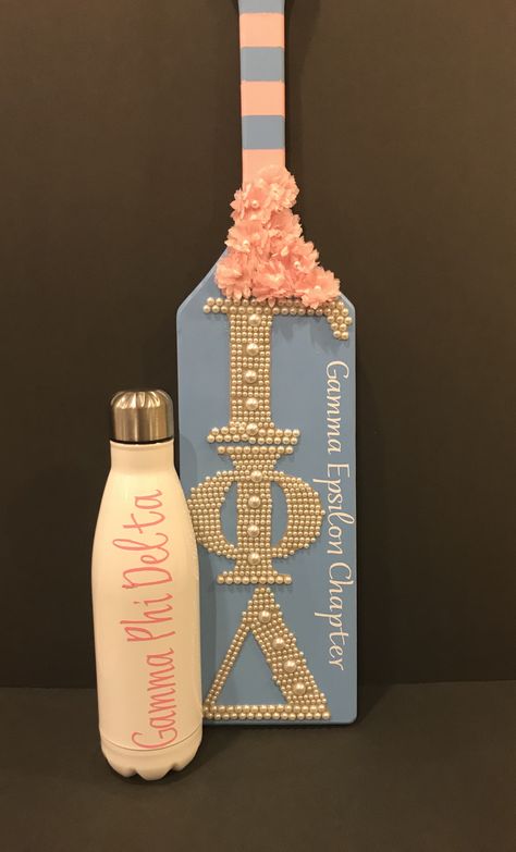 Gamma Phi Delta | Sorority Paddle | Sorority Canteen | DIY Gamma Phi Delta Sorority, Gamma Phi Delta Sorority Inc, Delta Gamma Anchor, Paddle Sorority, Paddle Designs, Sorority Coolers, Big Little Paddles, Math Craftivity, Paddle Ideas