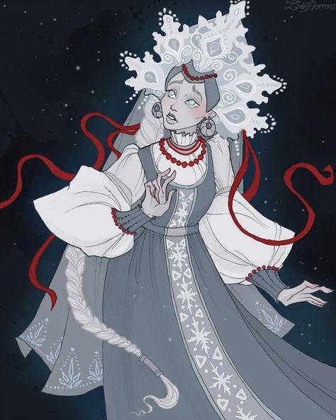 The Snow Maiden by IrenHorrors on DeviantArt Russian Mythology, Ice Witch, Russia Aesthetic, Abigail Larson, Slavic Folklore, Snow Maiden, Copper Mountain, Russian Style, Baba Yaga