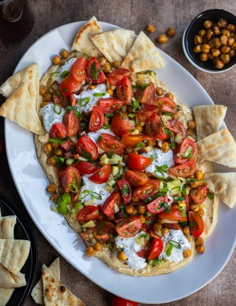 Epic Hummus Board - Once Upon a Chef Hummus Board, Grilled Chicken Kabobs, Happy Hour Food, Creamy Hummus, Once Upon A Chef, Food Boards, Crispy Chickpeas, Whipped Feta, Chicken Kabobs