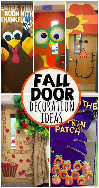 Fall Door Decoration Ideas for the Classroom #Bulletinboards | CraftyMorning.com Fall Door Decorations For Work, Fall Elementary Door Decorations, Fall Winter Door Decorations Classroom, Fall Pre K Classroom Door Decoration, Fall Into Learning Classroom Door, September School Door Ideas, Fall Library Door Decorations, School Door Decorations For Fall, Kindergarten Fall Door Ideas