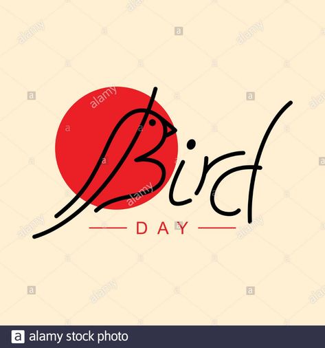 Bird Day calligraphy hand lettering for element design. Easy to edit template for greeting card, banner, typography poster, flyer, sticker, etc. Vecto Stock Vector Word Fonts, Card Banner, Typography Poster, Lettering Fonts, Logo Branding, Stock Vector, Calligraphy, Hand Lettering, Vector Images