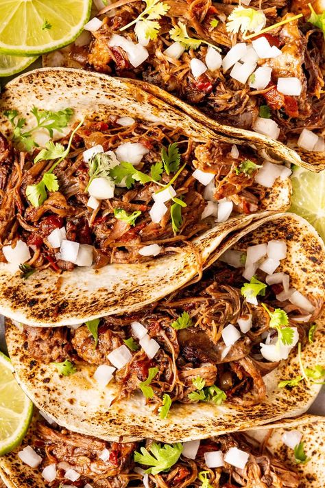 SHORTCUT BEEF BIRRIA TACOS Recipes Using Stew Beef, Birria Taco Recipe, Braising Liquid, Beef Birria Tacos, Beef Birria, Beef Tacos Recipes, Stew Beef, Paleo Brownies, Birria Tacos