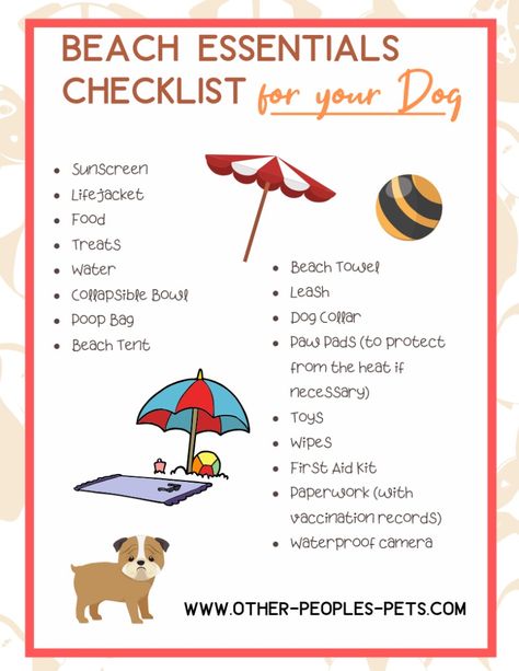 Check out this free beach essentials for dogs printable! You won't want to forget anything your dog will need as you head out to the beach this summer. #dogtips #dogsafety #dogstravel #dogprintables Things To Do With Your Dog Summer, Summer Activities For Dogs, Summer Dog Activities, Dog Bag Essentials, Dog Summer Ideas, Dog Beach Essentials, Dog Manifestation, Beach Essentials List, Beach Life Hacks