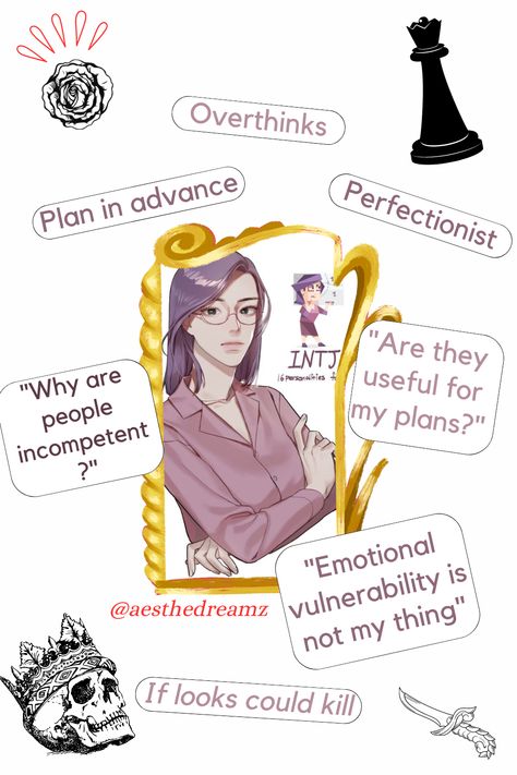 A self-made pin about INTJ's stereotypical characteristics! Intj Stereotypes, Intj T, Self Made, Intj, Mbti, I Know, Acting, Quick Saves