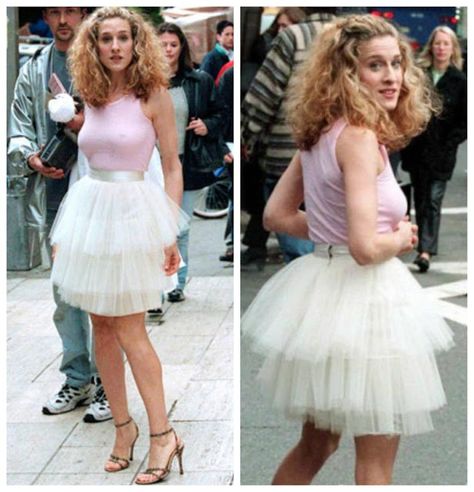 Carrie Bradshaw Tutu, White Tutu Skirt, Grey Tulle Skirt, Tutu Skirt Outfit, Tulle Skirts Outfit, Business Casual Dress Code, White Tulle Skirt, Bridesmaid Skirts, Diy Halloween Costumes For Women