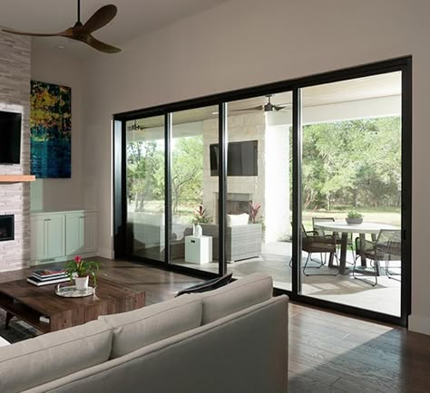 Contemporary Sliding Doors - Renewal By Andersen Living Room Sliding Doors, Modern Patio Doors, Bedroom Transitional, Stacking Doors, Sliding Doors Exterior, Sliding Glass Doors Patio, Houses Architecture, Glass Doors Patio, Slider Door