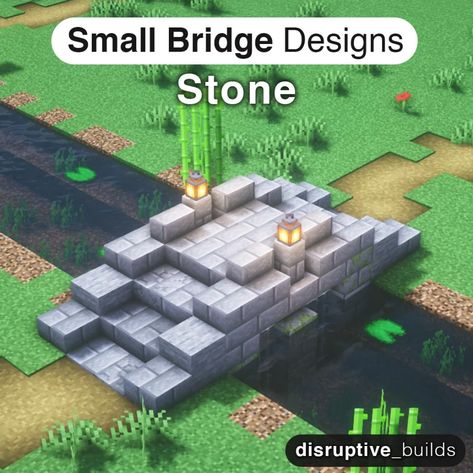 Small Stone Bridge Minecraft, Minecraft Stone Bridge Ideas, Small Bridge Ideas Minecraft, Minecraft Skyblock Ideas, Minecraft Stone Bridge, Minecraft Building Ideas Outside, Minecraft Mini Bridge, Minecraft Bridge Ideas Simple, Minecraft Modern Bridge