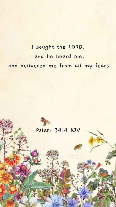 Kjv Wallpaper, Psalm 34 4, Christian Quotes Wallpaper, Bible Verse Background, Comforting Bible Verses, Bible Quotes Wallpaper, Verses Wallpaper, Wallpaper Cute, Christian Bible Quotes