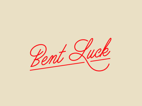 Bent Luck Logo type script logo design logotype luck lettering typography branding logo Mixed Typography Logo, Two Word Logo Design Inspiration, Short Logo Design, Cheese Graphic Design, Fun Luxury Branding, Cursive Logo Design, Joy Logo Design, Cute Brand Logo, Script Logo Branding