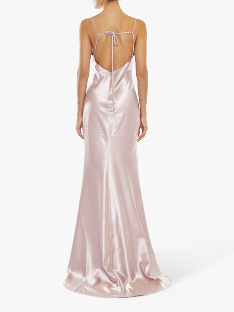 With a dramatic backless design and a thigh high split, this maxi dress by True Decadence is in need of no fussy details or prints to catch the eye. Framed with a subtle cowl neckline and a sleeveless design, this piece is made from satin for a beautifully smooth finish and gives your evening wardrobe a refresh. Dusty Pink Bridesmaid, Cowl Neck Slip Dress, Silk Prom Dress, Pink Satin Dress, Prom Ideas, School Dance, Prom Dress Inspiration, Grad Dresses, Maxi Slip Dress