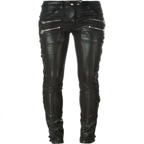 Elevate your style with these unique designer pieces! 🖤 From Italian leather pants to studded boots and jackets, we have everything you need for a rockin' wardrobe. #DesignerFashion #StuddedBoots #LeatherJacket #Fashionista 🌟 Lace Up Pants, Hippie Mode, Fem Oc, Bike Pants, Biker Pants, Button Pants, Diy Vetement, Zipper Pants, Leather Pants Women