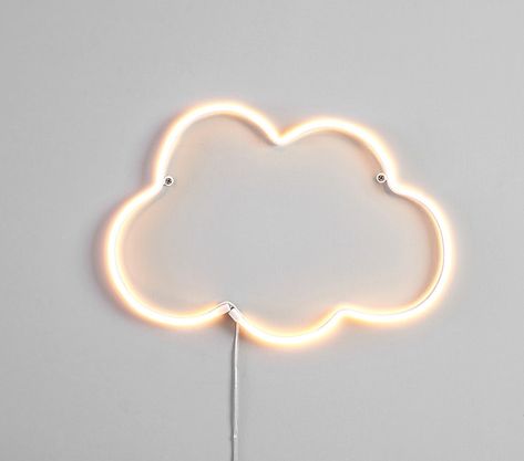 Neon LED Cloud | Modern Nursery Art | Pottery Barn Kids Cute Things To Put In Your Room, Teen Room Paint Colors, Pre Teen Girls Bedroom Ideas, Cute Room Decor For Teens, Cute Room Accessories, Modern Teen Girl Bedroom, Cute Stuff For Your Room, Neon Cloud, Cloud Room