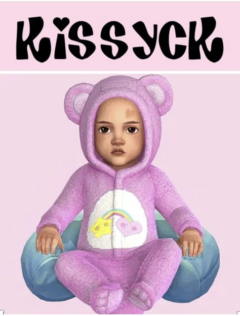 Sims 4 Sanrio Infant Cc, Full Body Outfits, Sims Infants, Care Bear Onesie, Infant Cc, Bear Onesie, Sims Clothes, Sims 4 Children, Body Outfit