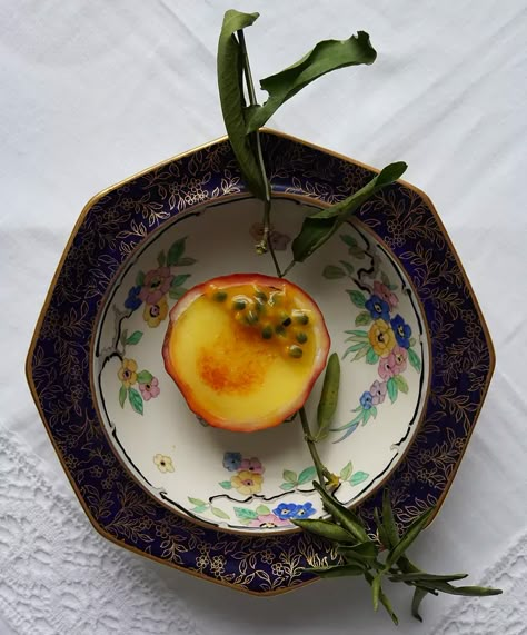 Passion fruit posset brûlée - by Sarah - A Good Table Passionfruit Recipes, Brunch Inspiration, Brulee Recipe, Double Cream, Dinner Party Menu, Elegant Desserts, Fruit Cups, Dessert Ingredients, Home For Christmas