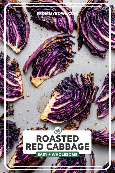 Red Cabbage Recipe, Roasted Red Cabbage, Raw Cabbage, Roast In The Oven, Red Cabbage Recipes, Roasted Cabbage, Cabbage Recipe, How To Roast, Vegetarian Cabbage