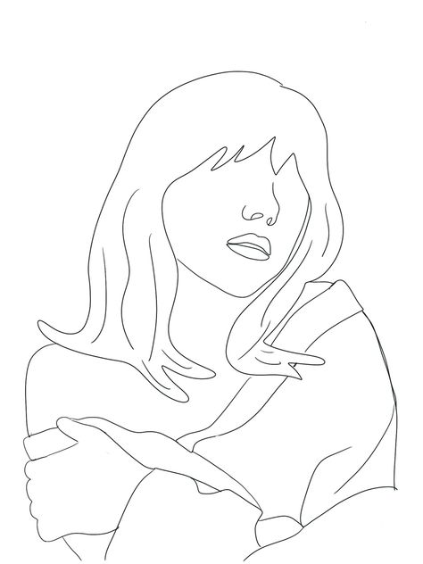 Billie Eilish Face Tattoo, Billie Eilish Outline Drawing, Billie Eilish Stencil Art, Billie Elish Drawing Sketch, Cartoon Billie Eilish, Billie Eilish Svg, Billie Eilish Themed Tattoos, Easy Billie Eilish Drawings, Happier Than Ever Drawing