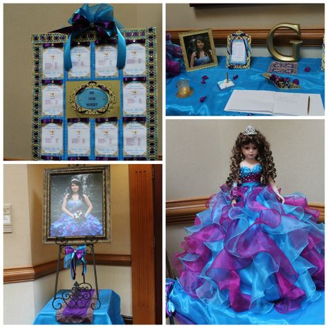 Quinceanera Entrance Table Collage Quince Entrance Table Ideas, Entrance For Quinceanera, Quinceanera Grand Entrance Ideas, Quinceanera Entrance Ideas, Quinceanera Bible, Quinceanera Entrance, Quinceanera Dancing With Picture Frame, Sweet Fifteen, Mexican Celebrations