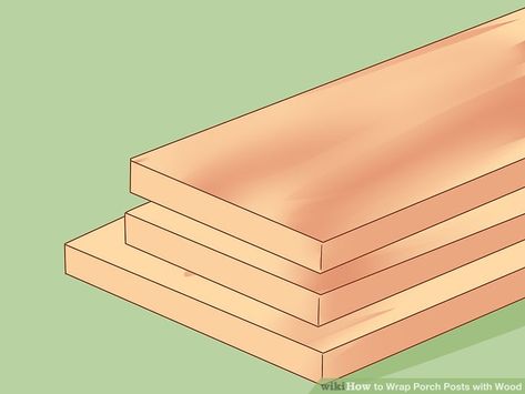 How to Wrap Porch Posts with Wood: 13 Steps (with Pictures) Cedar Wrapped Porch Posts, Deck Post Wrap Ideas, Wrap Porch Posts, How To Wrap Porch Posts, Wood Porch Columns, Porch Post Wraps, Porch Column Wraps, Porch Beams, Rustic Deck