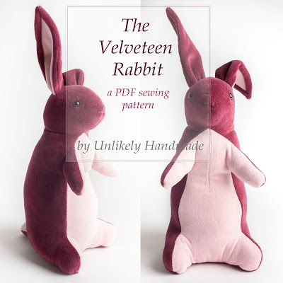 Velveteen Rabbit Sewing Pattern Rabbit Sewing Pattern, Rabbit Sewing, The Velveteen Rabbit, Rabbit Stuffed Animal, Velveteen Rabbit, Monkey Stuffed Animal, Sewing Magazines, Sewing Stuffed Animals, Soft Toy Animals