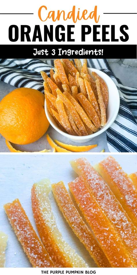 Candied Orange Peels are an absolute delight and a perfect festive homemade gift idea. Simply made using just three ingredients - oranges, water, and sugar this old-fashioned treat represents Christmas of years gone by. What To Do With Old Oranges, Orange Peel Candy Recipe, What To Do With Orange Peels, How To Dry Orange Peels, Orange Peel Uses, Recipes With Candied Orange Peel, Candied Peel Recipe, Candied Orange Peel In Syrup, Candied Orange Peel Easy