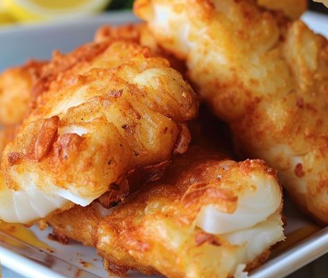 Crispy Batter-Dipped Fish Deviled Eggs Recipe Easy, Fish Dinners, Cod Fish Recipes, Deep Fried Food, Batter Recipe, Battered Fish, Fried Foods, Lobster Recipes, Deviled Eggs Recipe